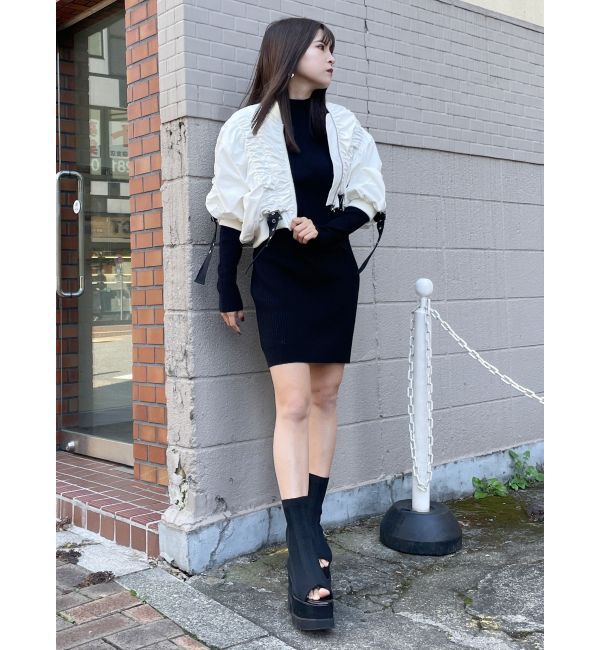 MURUA「デザインギャザーブルゾン」|ブルゾン・スタジャン|