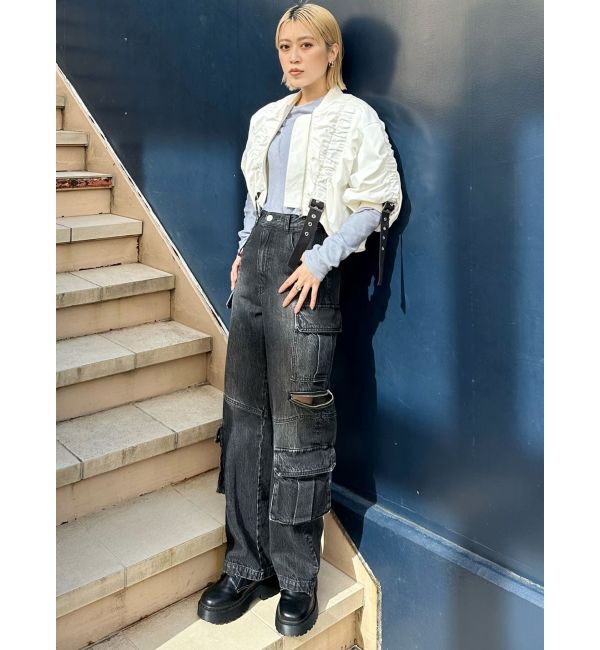 MURUA「デザインギャザーブルゾン」|ブルゾン・スタジャン|