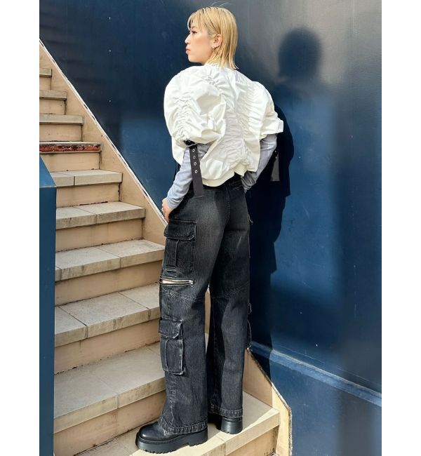 MURUA「デザインギャザーブルゾン」|ブルゾン・スタジャン|