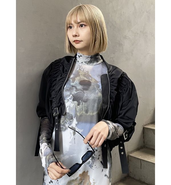 MURUA「デザインギャザーブルゾン」|ブルゾン・スタジャン|