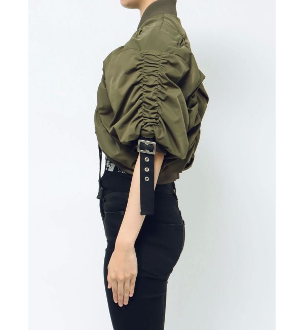 MURUA「デザインギャザーブルゾン」|ブルゾン・スタジャン|