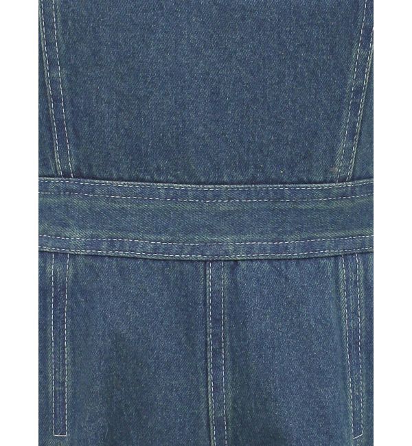 MURUA「デザインデニムロンパース」|オールインワン|