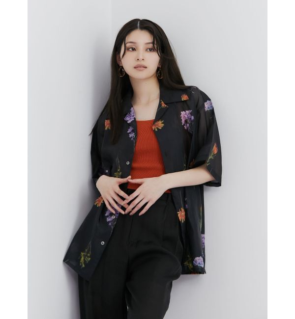 MURUA「フラワーシアーオープンカラーシャツ【WEB限定】」|シャツ・ブラウス|