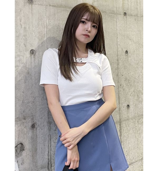 MURUA「フロントホックレイヤードテレコトップス」|Tシャツ・カットソー|
