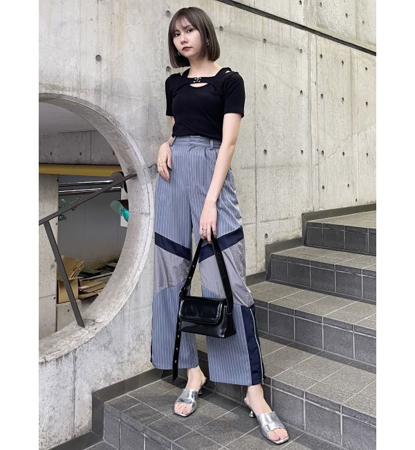 MURUA「フロントホックレイヤードテレコトップス」|Tシャツ・カットソー|