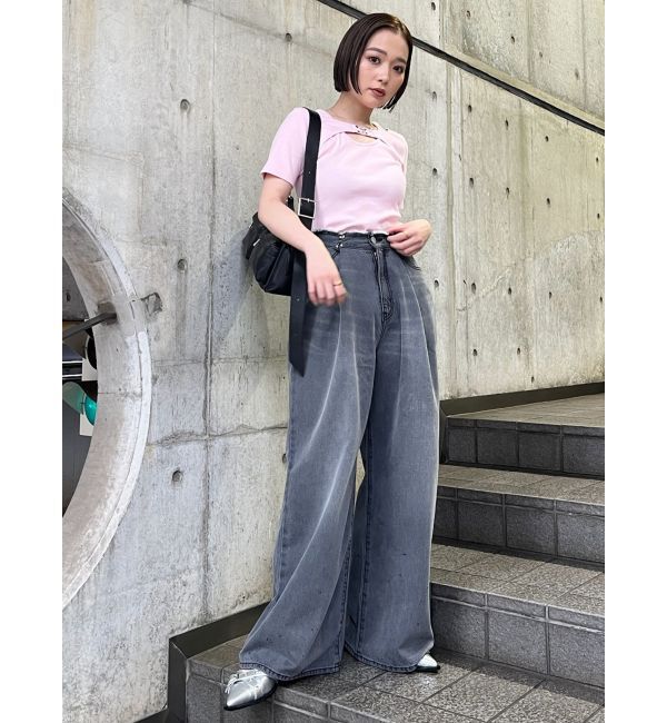 MURUA「フロントホックレイヤードテレコトップス」|Tシャツ・カットソー|