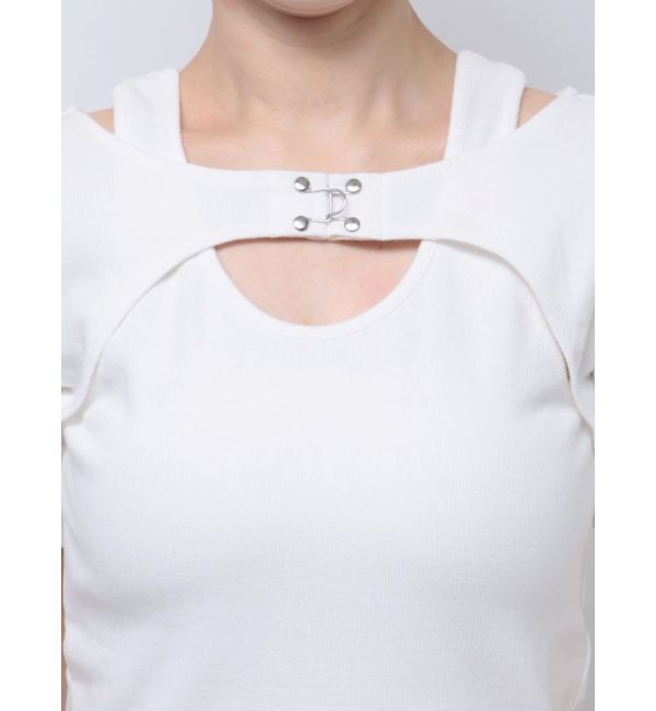 MURUA「フロントホックレイヤードテレコトップス」|Tシャツ・カットソー|