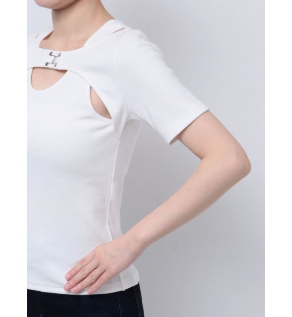 MURUA「フロントホックレイヤードテレコトップス」|Tシャツ・カットソー|