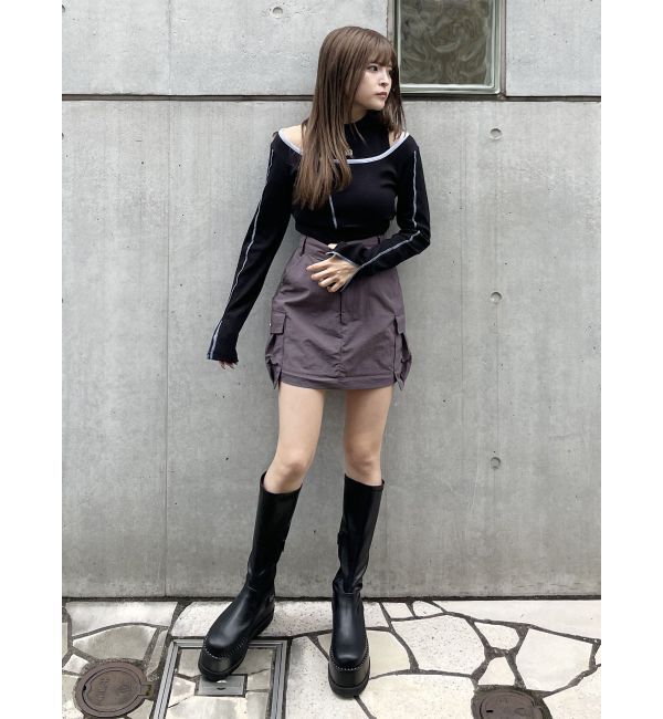 MURUA「ストレッチ厚底ハーフブーツ」|ロングブーツ|