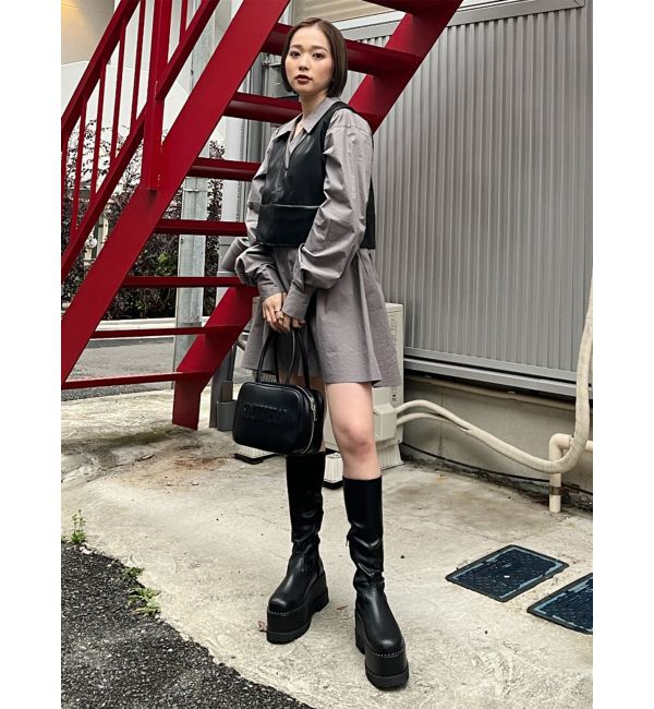 MURUA「ストレッチ厚底ハーフブーツ」|ロングブーツ|