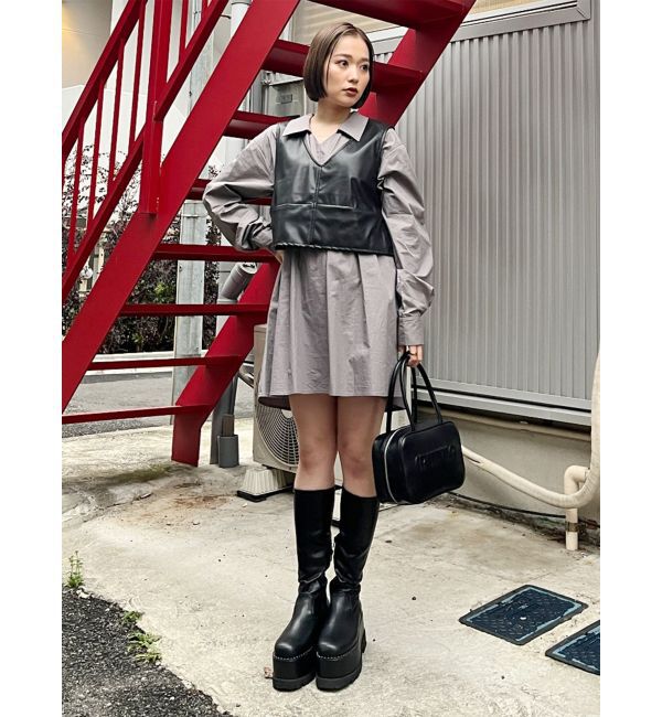 MURUA「ストレッチ厚底ハーフブーツ」|ロングブーツ|