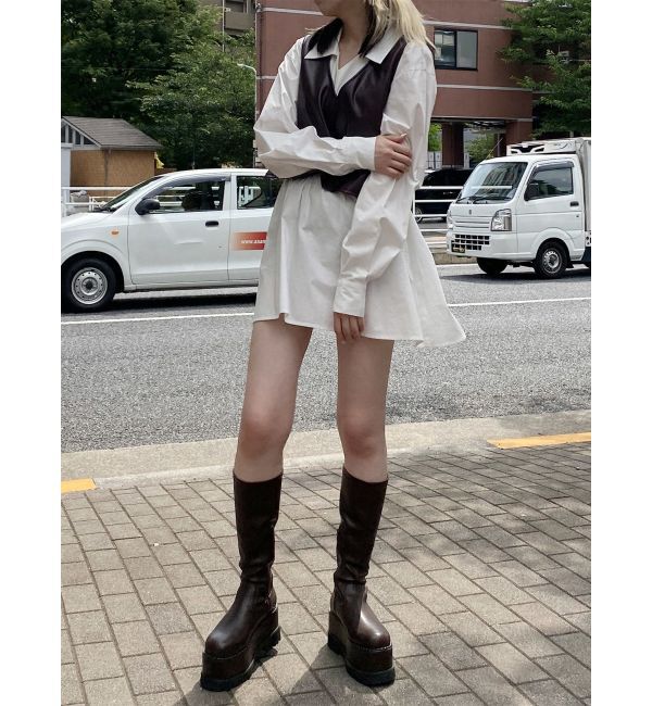 MURUA「ストレッチ厚底ハーフブーツ」|ロングブーツ|