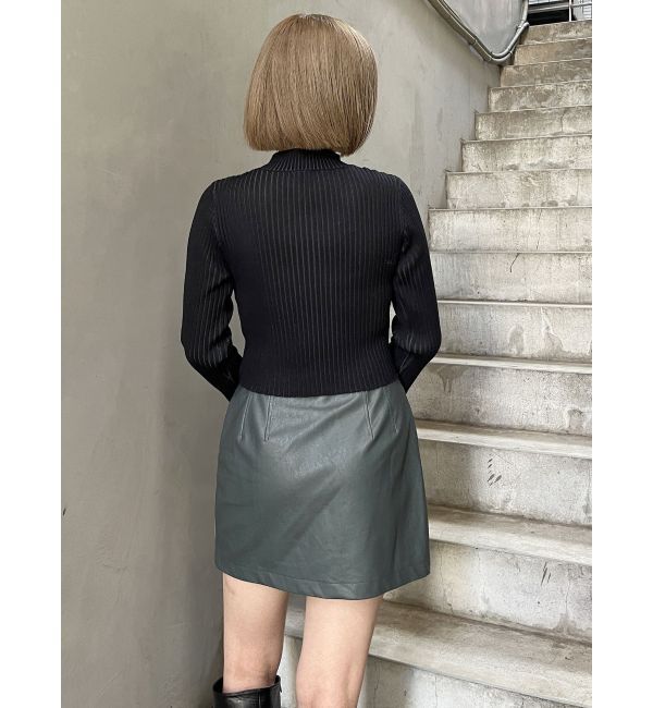 MURUA「ヴィンテージライクフェイクレザーミニスカート」|スカート|