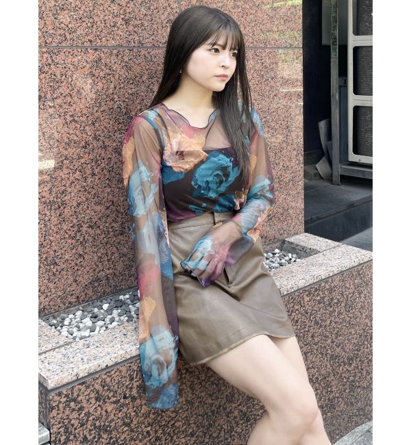 MURUA「ヴィンテージライクフェイクレザーミニスカート」|スカート|