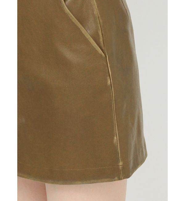 MURUA「ヴィンテージライクフェイクレザーミニスカート」|スカート|