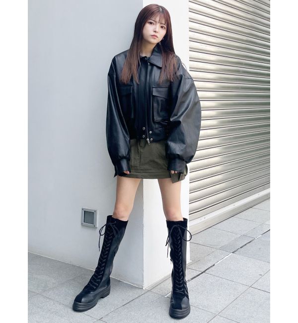 MURUA「フェイクレザーボクシングスニーカーブーツ」|ショートブーツ|