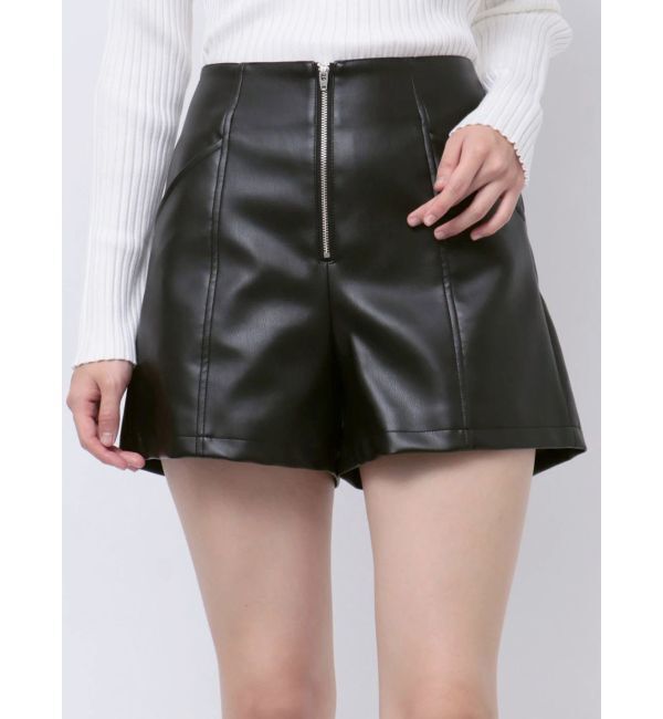 MURUA「フェイクレザーショートパンツ」|その他|ブラック