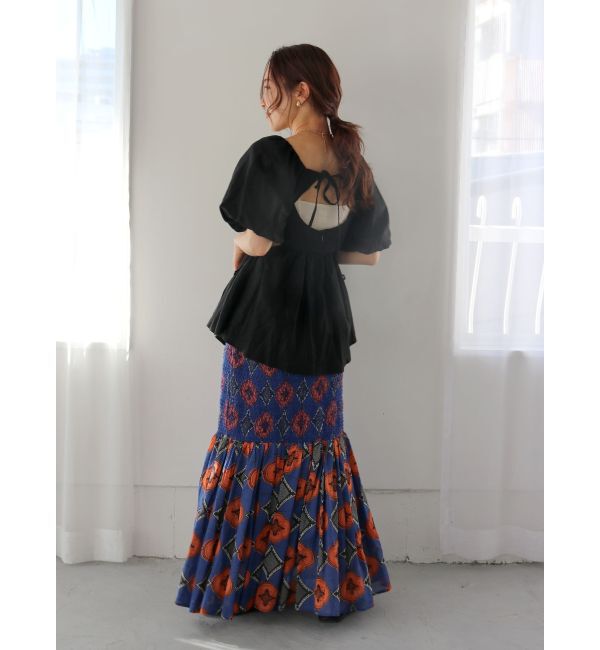 Ungrid「スモッキングバティック柄スカート」|スカート|