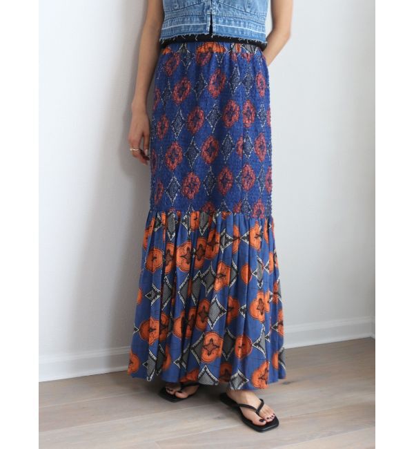 Ungrid「スモッキングバティック柄スカート」|スカート|