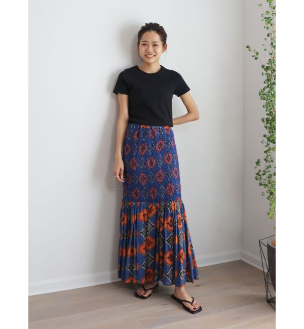 Ungrid「スモッキングバティック柄スカート」|スカート|