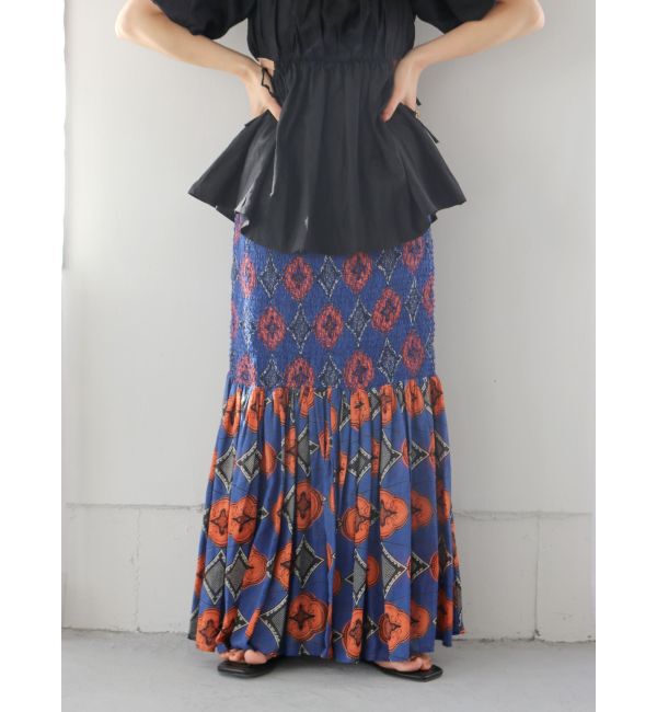 Ungrid「スモッキングバティック柄スカート」|スカート|