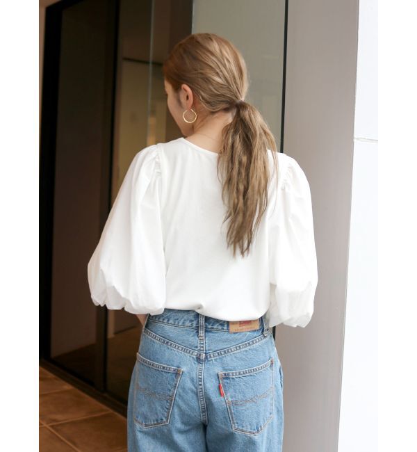 Ungrid「【WEB限定】パフスリーブドッキングブラウス」|シャツ・ブラウス|