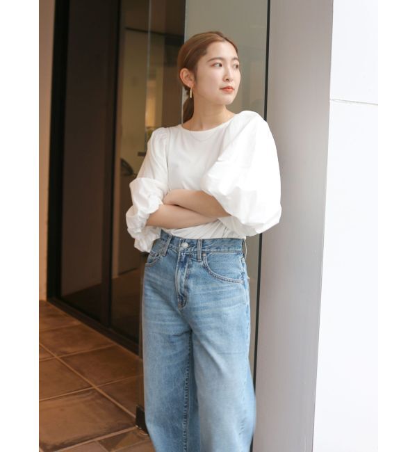 Ungrid「【WEB限定】パフスリーブドッキングブラウス」|シャツ・ブラウス|