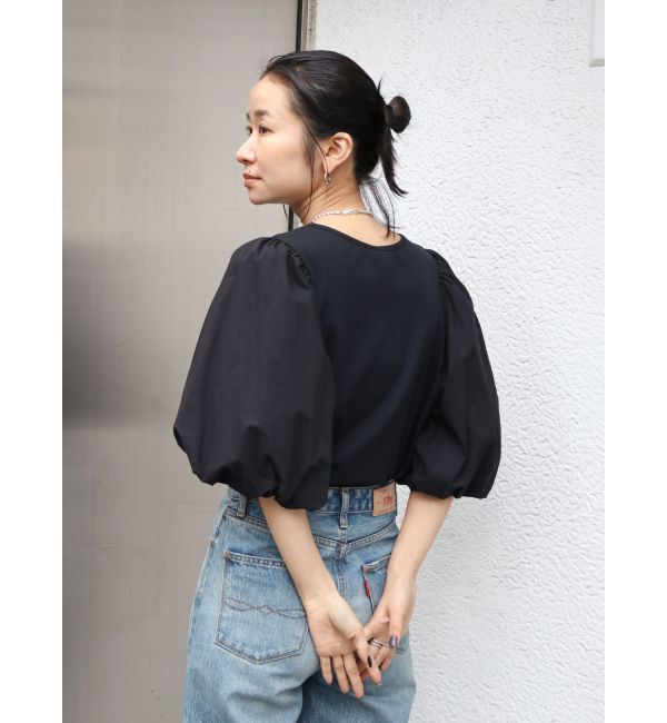 Ungrid「【WEB限定】パフスリーブドッキングブラウス」|シャツ・ブラウス|