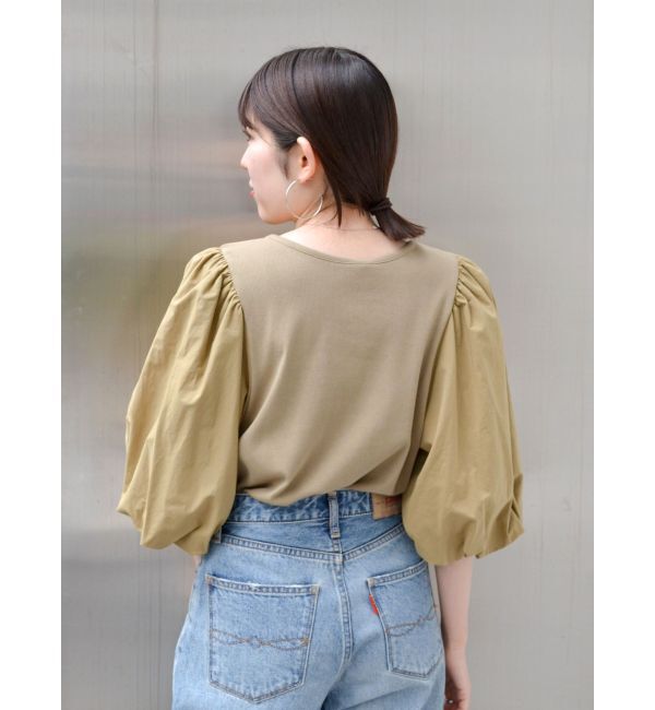 Ungrid「【WEB限定】パフスリーブドッキングブラウス」|シャツ・ブラウス|