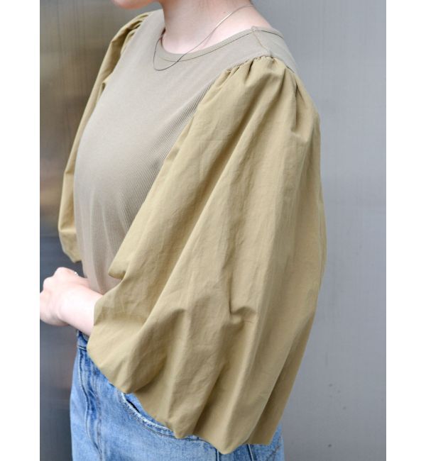 Ungrid「【WEB限定】パフスリーブドッキングブラウス」|シャツ・ブラウス|