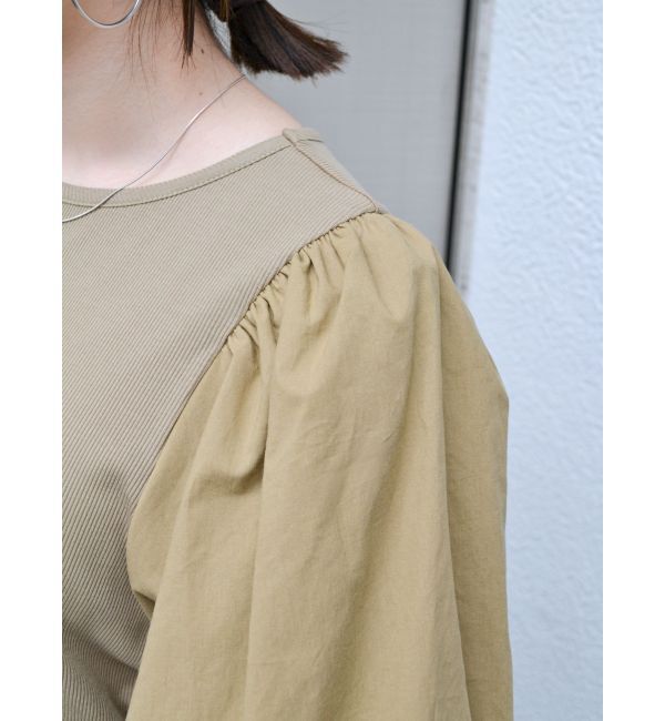 Ungrid「【WEB限定】パフスリーブドッキングブラウス」|シャツ・ブラウス|