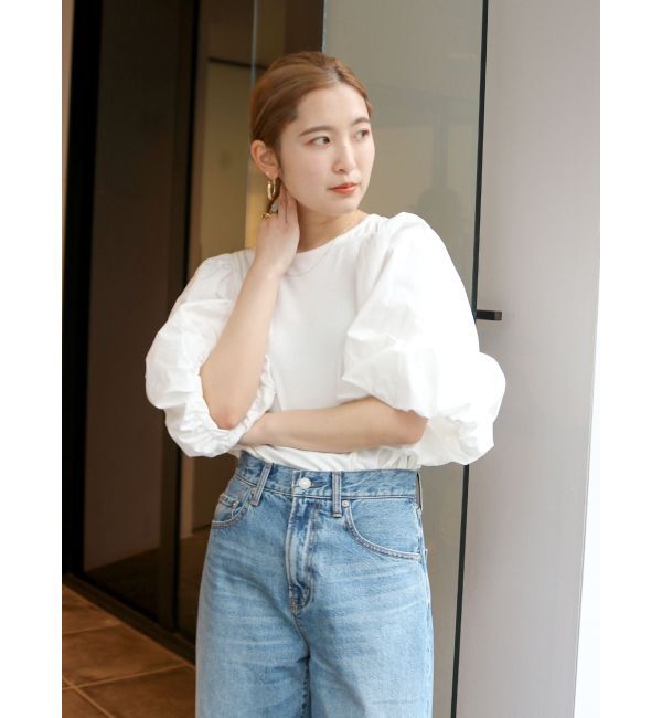 Ungrid「【WEB限定】パフスリーブドッキングブラウス」|シャツ・ブラウス|