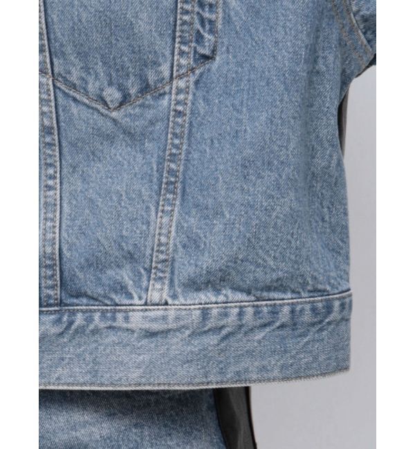 Ungrid「フェイクレザードッキングデニムジャケット」|ブルゾン・スタジャン|