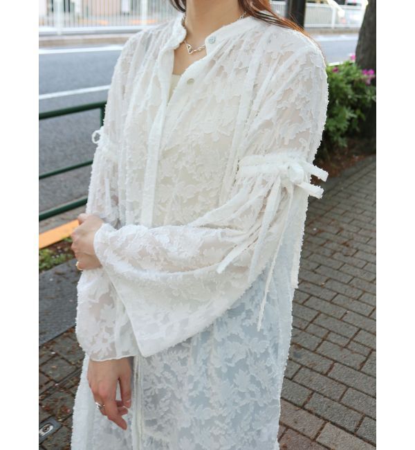 Ungrid「スリーブデザインジャカードワンピース」|ワンピース|