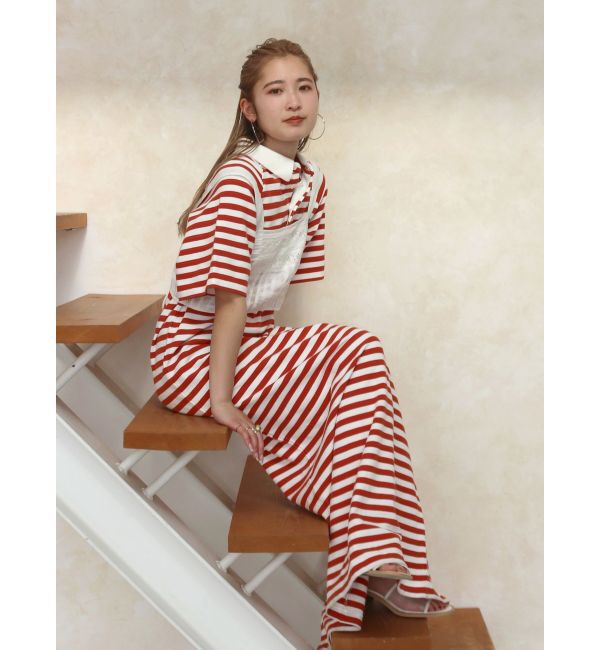 Ungrid「ビッグシルエットボーダーワンピース」|ワンピース|