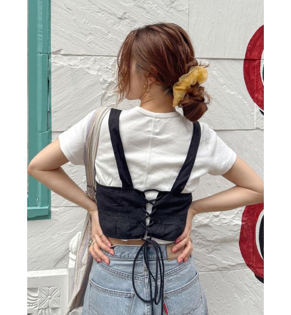 Ungrid「バックレースアップコットンキャミ」|キャミソール|