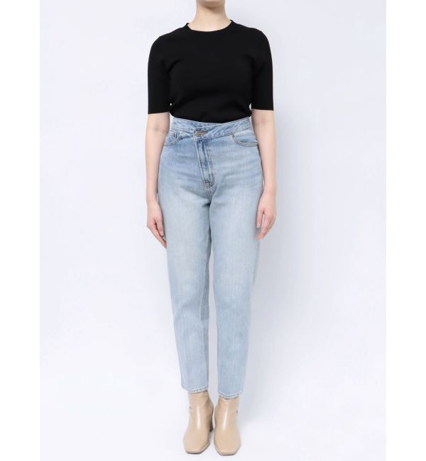 LAGUNAMOON「ウエストアシンメトリーデニムパンツ」|デニム|