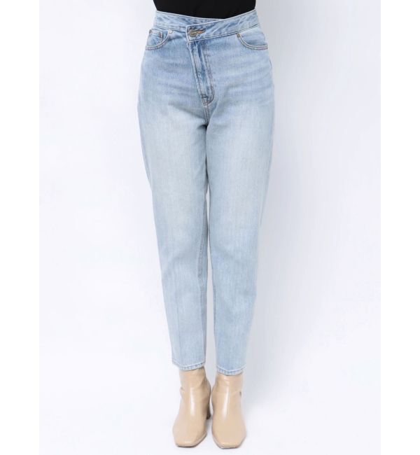 LAGUNAMOON「ウエストアシンメトリーデニムパンツ」|デニム|