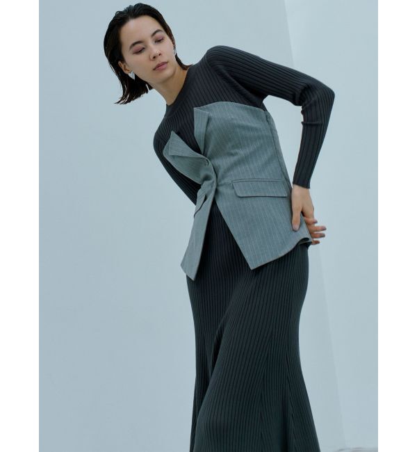 LAGUNAMOON「ボタンジレドッキングニットワンピース」|ワンピース|