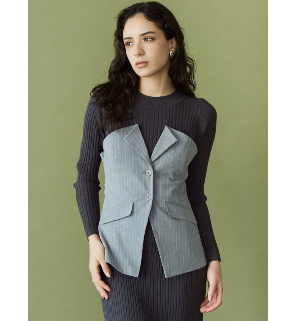 LAGUNAMOON「ボタンジレドッキングニットワンピース」|ワンピース|