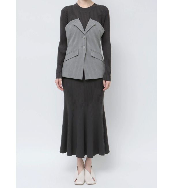 LAGUNAMOON「ボタンジレドッキングニットワンピース」|ワンピース|