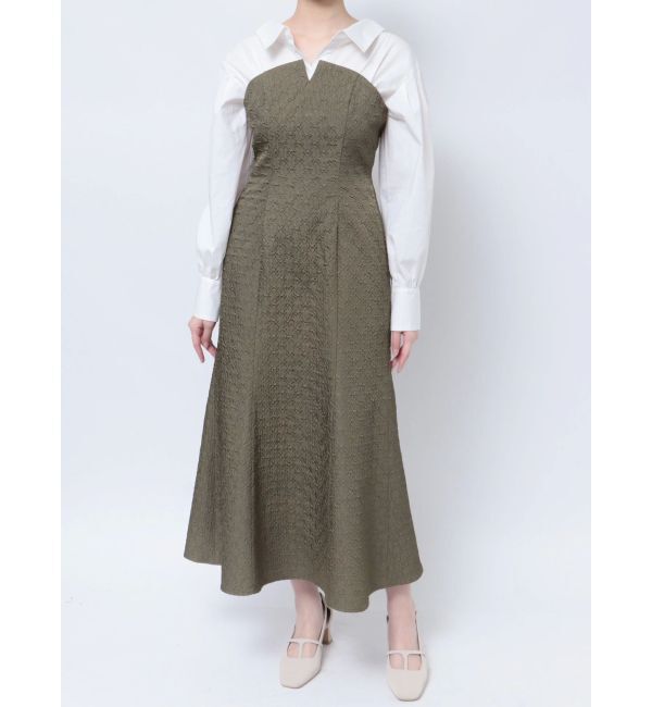 LAGUNAMOON「シャツドッキングエンボスワンピース」|ワンピース|