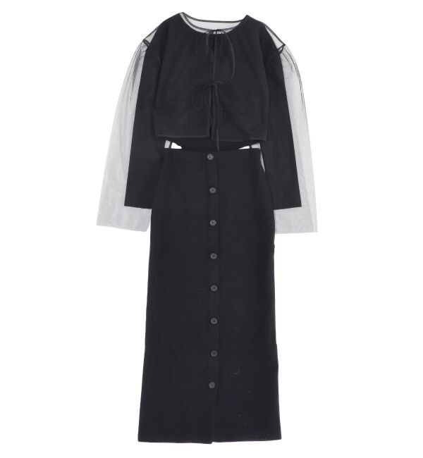 LAGUNAMOON「チュールカーデセットニットワンピース」|ワンピース|