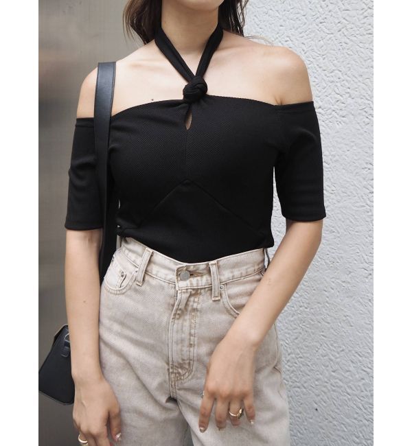 EVRIS「ボトルネックデザインオフショルトップス」|Tシャツ・カットソー|ブラック
