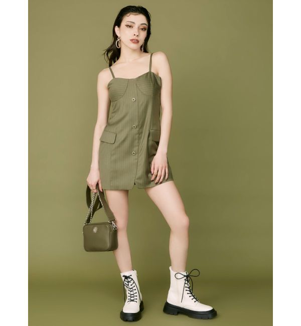 EVRIS「ストライプジャケットミニジャンスカ」|ワンピース|