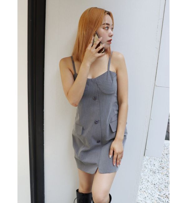 EVRIS「ストライプジャケットミニジャンスカ」|ワンピース|