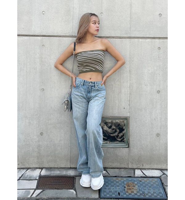 EVRIS「ジオメトリックニットベアトップ【セットアップ着用可能】」|チューブトップ|