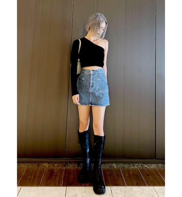 EVRIS「ワンショルダークロップドトップス」|Tシャツ・カットソー|