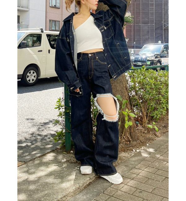 EVRIS「ワンショルダークロップドトップス」|Tシャツ・カットソー|