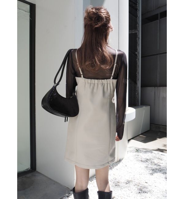 EVRIS「レザーライクミニワンピース」|ワンピース|